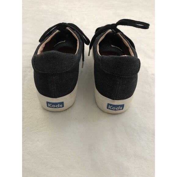 Keds Womens Sneakers 8 Black Canvas Lace Up Shoes Dream Foam Minimal Walking - Picture 7 of 11